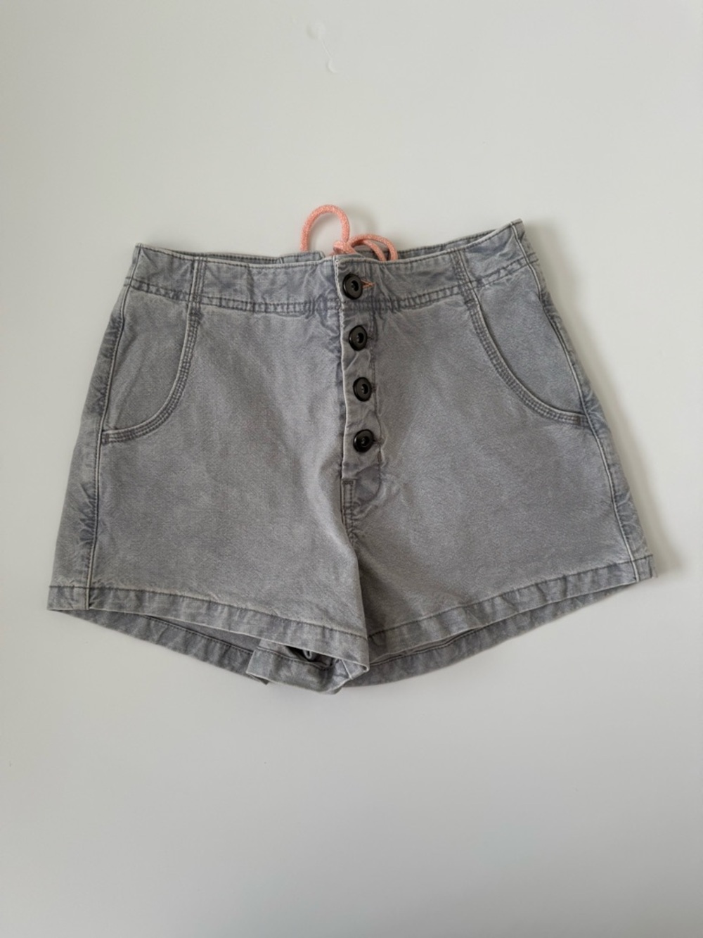 Anthropologie Women Gray Women's Button-Front Casual Shorts